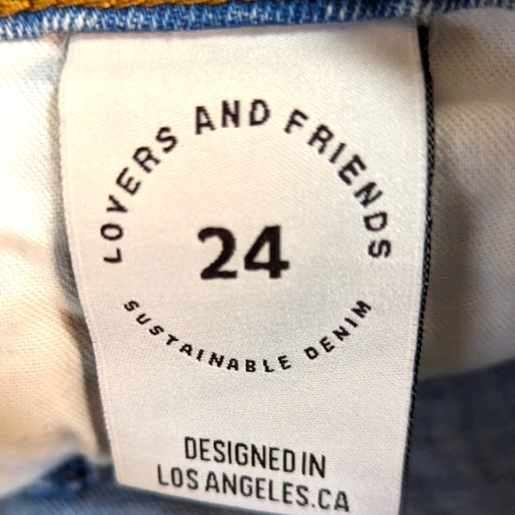 NWOT... Lovers+ Friends Jamie High Waist Cutoff Denim Shorts...Size 24 - Picture 8 of 8